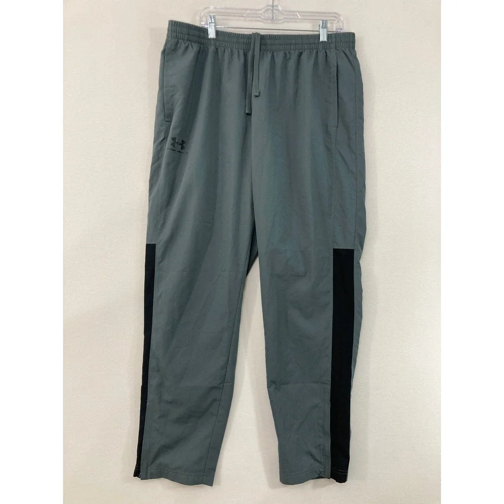 Under Armour Track Pants XL Grey Black Loose Fit Athletic Active Joggers‎